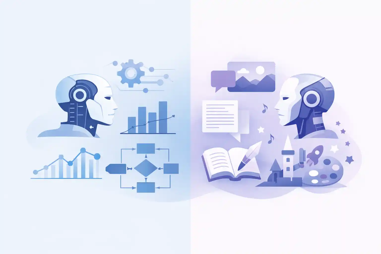 What is the difference between generative AI and traditional AI explained visually