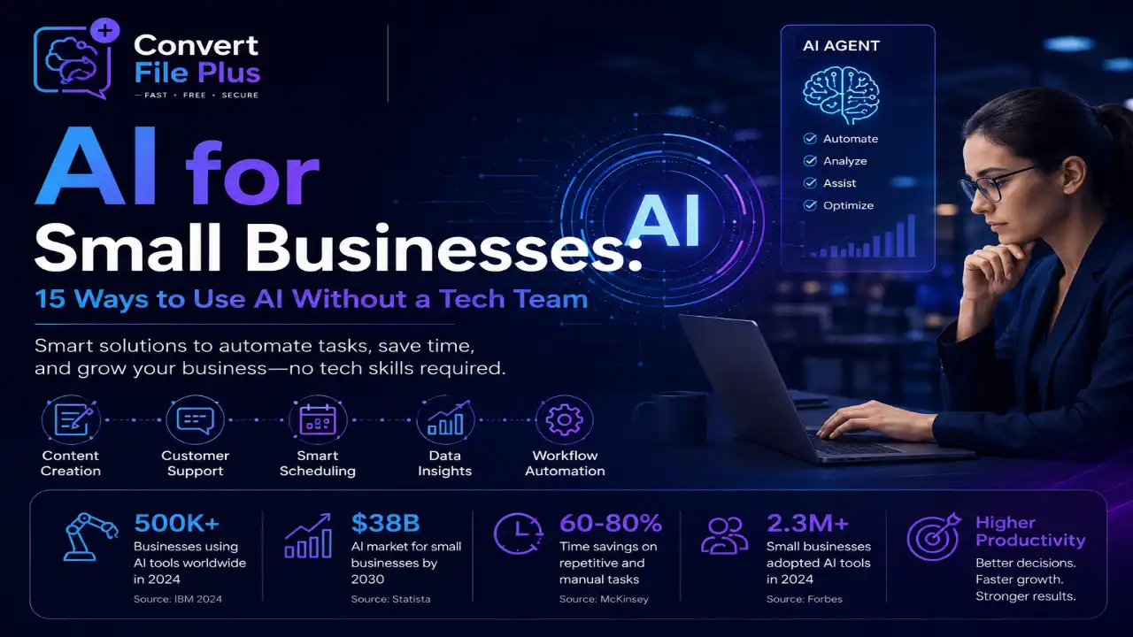 AI for small businesses using automation tools to improve productivity and save time