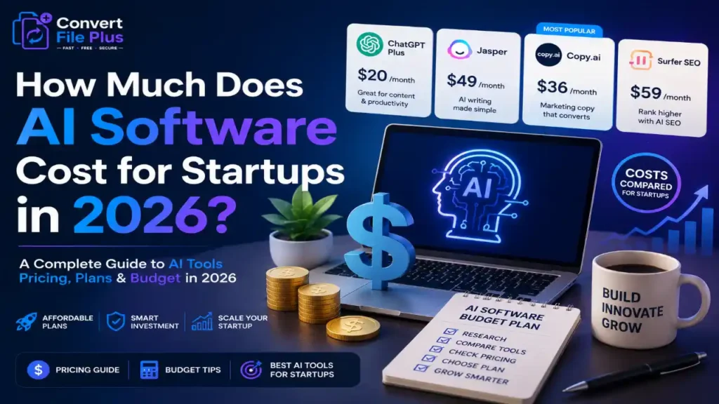 How much AI software costs for startups in 2026 with pricing comparison, budget planning, and AI tools for small businesses